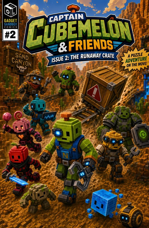 Cover of Captain Cubemelon and Friends, Issue Two, The Runaway Crate
